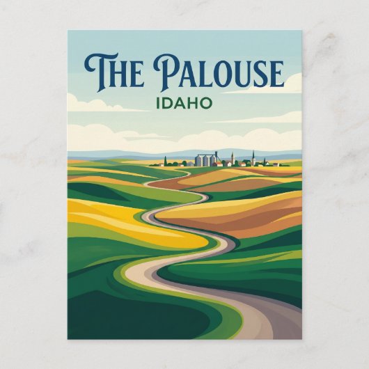 Palouse Rollhügel Idaho Postkarte (Vorderseite)