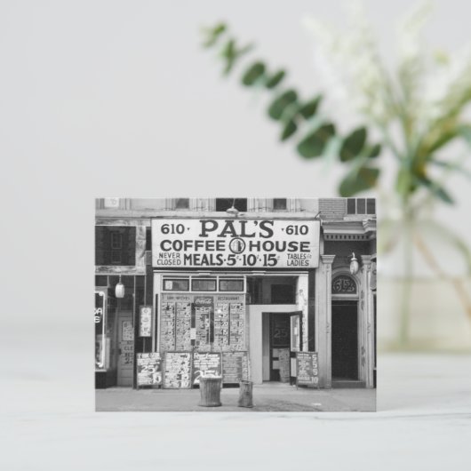 Pal's Coffee House, 1939 Postkarte (Stehend Vorderseite)