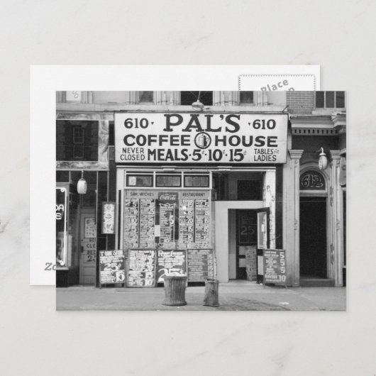 Pal's Coffee House, 1939 Postkarte (Vorne/Hinten)