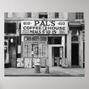 Pal's Coffee House, 1939. Vintage-Foto Poster