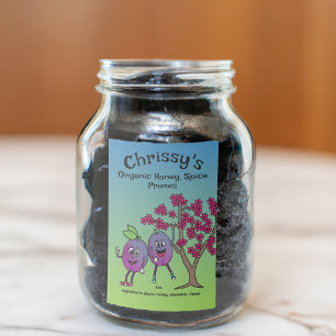 Pals Funny Cartoon Prune Reserven und mehr Lebensmitteletikett