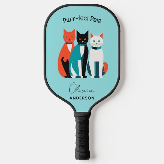 Pals Personalisiert Cat Lover's Pickleball Schläger (Vorderseite)