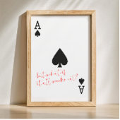 Palying Card Jubiläum Geschenk Ass Pik Poster