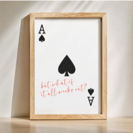 Palying Card Jubiläum Geschenk Ass Pik Poster