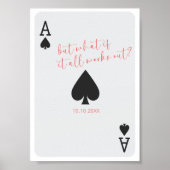 Palying Card Jubiläum Geschenk Ass Pik Poster (Vorne)