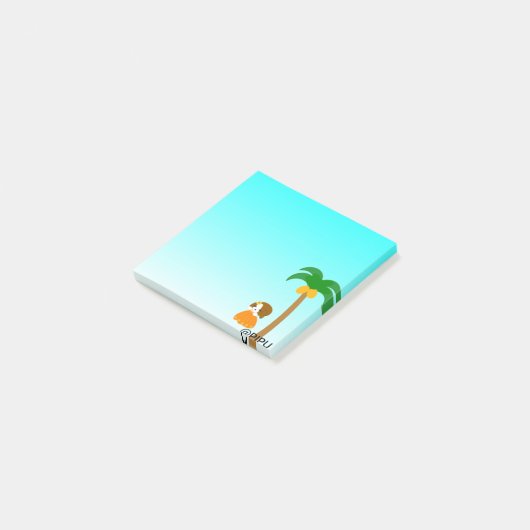 Pam-Baum mit Pipu Post-it Klebezettel (angewinkelt)