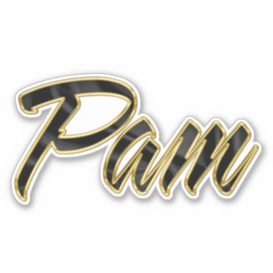 Pam black gold Lettering Aufkleber Sticker