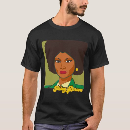 Pam Grier - Retro Blaxploitation Fan Artwork T-Shirt (Vorderseite)
