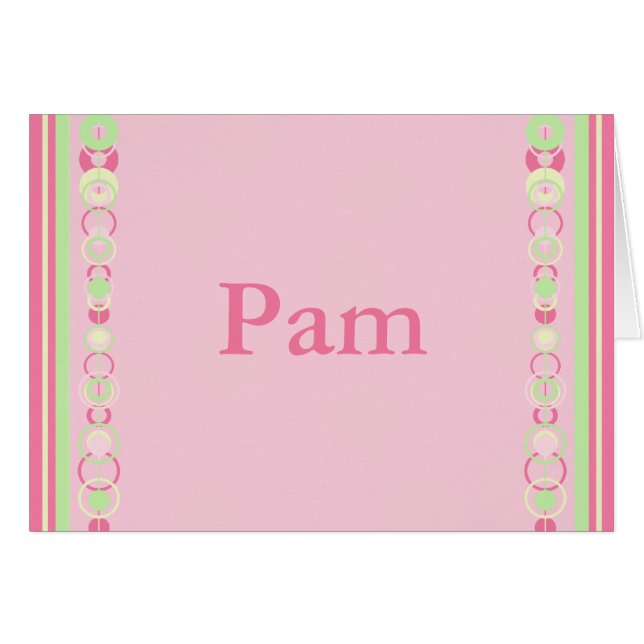 Pam Modern Circle Individuelle Name Card (Vorderseite (Horizontal))