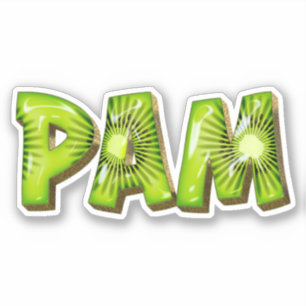 Pam Name Kiwi Design Aufkleber Sticker