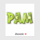 Pam Name Kiwi Design Aufkleber Sticker (Blatt)