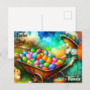 PAMELA ~ EASTER MÄDCHEN ~ Alkohol Tinten Bild ~ Postkarte