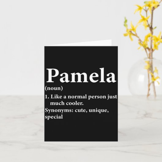 Pamela Name Definition Lustige D Karte (Gelbe Blume)
