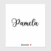 Pamela Name - Handgeschriebene Kalligrafie Aufkleber (Blatt)