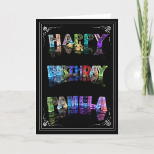 Pamela - Name in Lights greeting card (Foto) Karte