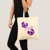 Pamela, Name, mit Lila Stiefmütterchen, Tragetasche (Vorderseite (Produkt))