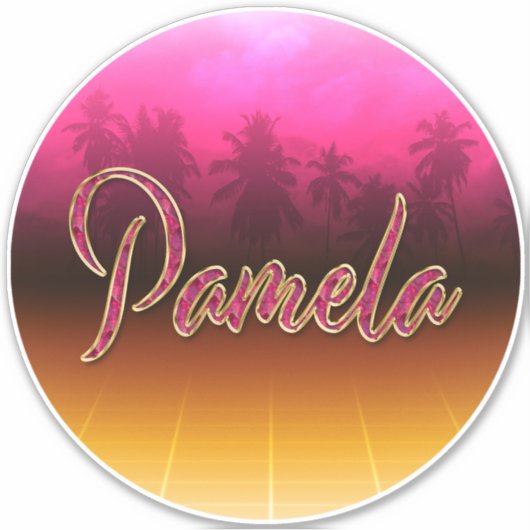 Pamela Vorname Name golden pink Aufkleber Sticker (Vorderseite)