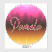 Pamela Vorname Name golden pink Aufkleber Sticker (Blatt)
