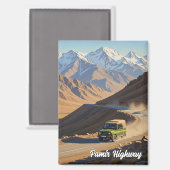 Pamir-Highway Tadschikistan Reise  Magnet (Vorderseite/Rückseite)