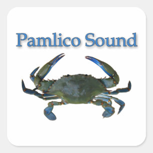 Pamlico solide blaue Krabbe Quadratischer Aufkleber