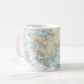 Pamlico Sound Western Part Nautical Chart 11548 Kaffeetasse (Vorderseite Links)