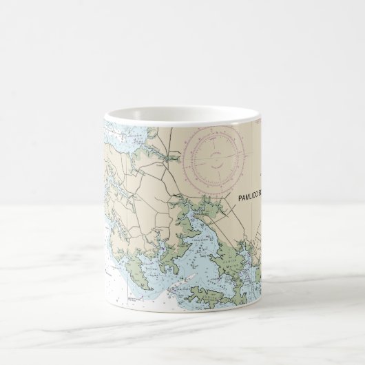 Pamlico Sound Western Part Nautical Chart 11548 Kaffeetasse (Mittel)