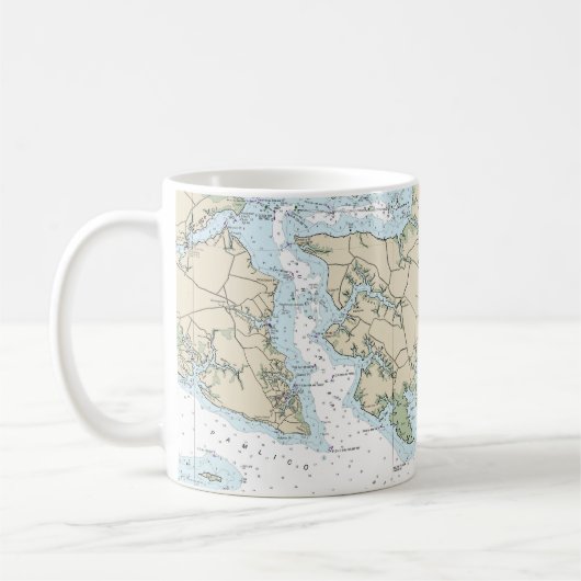 Pamlico Sound Western Part Nautical Chart 11548 Kaffeetasse (Links)