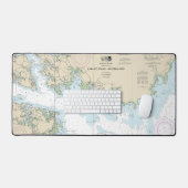 Pamlico Sound Western Part Nautical Chart 11548 Schreibtischunterlage (Tastatur & Maus)