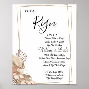 Pampa-Gras - Ring-bridal-shower-Spielschild Poster