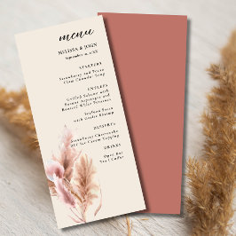 Pampa Grass Boho Wedding Menu Menükarte
