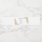 Pampa Grass Brautparty Couples Wedding Wasserflaschenetikett (Einzelnes Label)