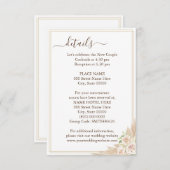 Pampa Grass Floral Wedding Details Card Begleitkarte (Vorne/Hinten)