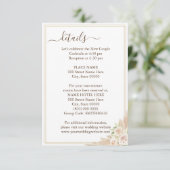 Pampa Grass Floral Wedding Details Card Begleitkarte (Stehend Vorderseite)