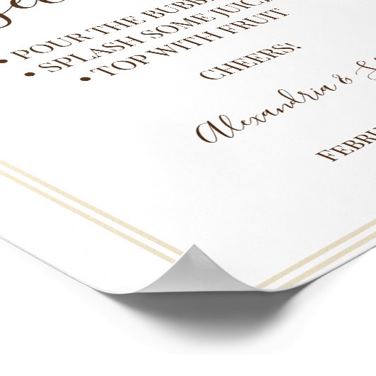 Pampa Grass Pimp Ihr Prosecco Brautparty Zeichen Poster (Ecke)