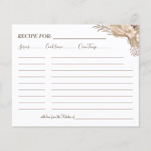 Pampa Grass Rezept Karte (Vorne)