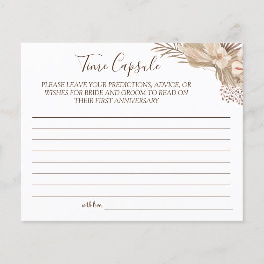 Pampa Grass Time Kapsel Hochzeitskarte Flyer (Vorne)