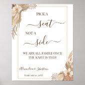 Pampa Grass Wählen Sie einen Platz, kein Hochzeits Poster (Vorne)