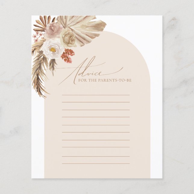 Pampas Arch Ratgeber für das Duschspiel der Eltern (Vorderseite)