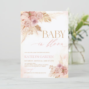 Pampas Baby Shower Floral Garden Baby in Bloom Einladung