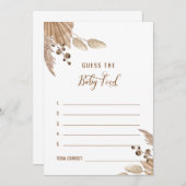 Pampas Baby Shower Raten Sie die Babynahrung Antwo Einladung (Vorne/Hinten)