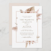 Pampas Beige Bride Eltern Hochzeit Einladung (Vorne/Hinten)