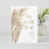 Pampas, bevor sie das Brautparty Aisle geht Einladung (Stehend Vorderseite)