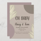 Pampas Bio Formen Bohemisch Babydusche Einladung (Vorne/Hinten)