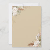 Pampas Blume, Grad Cap, Abschluss Einladung (Rückseite)