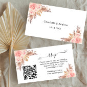 Pampas blush Hochzeitsreaktion Website QR Code UAW Begleitkarte