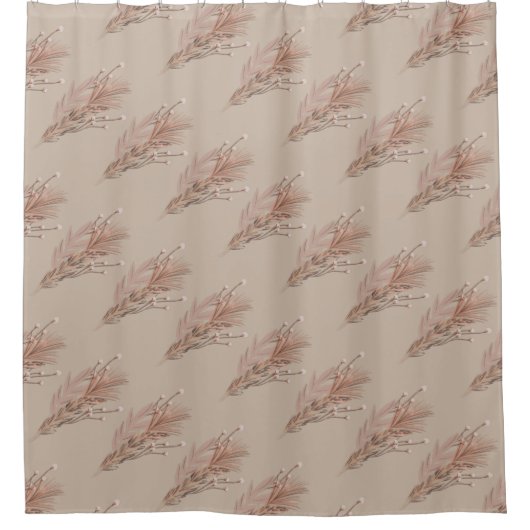 Pampas Bohemisch Earthy Tone Brown Duschvorhang (Vorderseite)