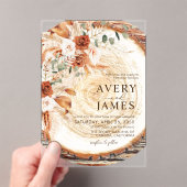 Pampas Boho Acrylic Wood Ring Wedding Invite  Acryleinladungen (Insitu (Handheld))