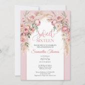 Pampas boho arch eucalyptus einladung (Vorderseite)