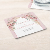 Pampas boho arch eucalyptus rechteckiger pappuntersetzer (angewinkelt)