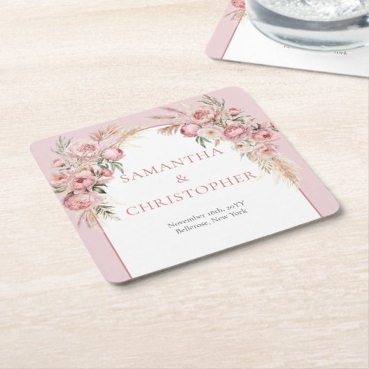 Pampas boho arch eucalyptus rechteckiger pappuntersetzer (angewinkelt)